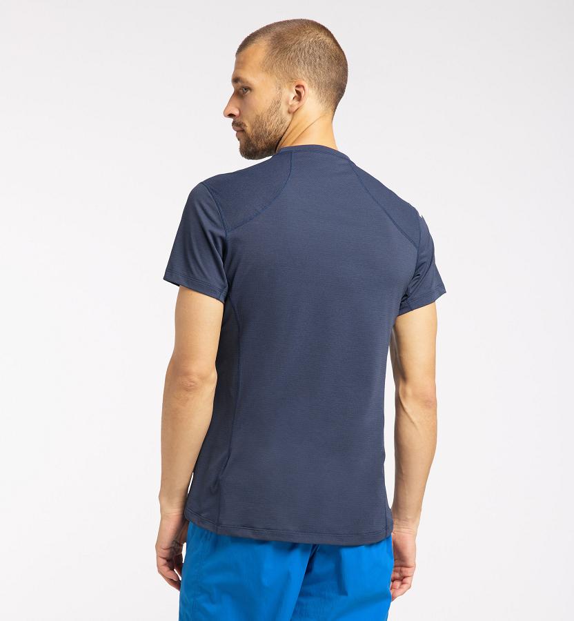 Haglöfs Mens L.I.M Strive T-Shirt Dark Blue New Zealand 60418VRWC